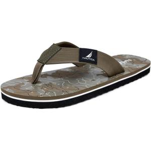 imageNautica Mens Flip Flop Beach Sandal Boat Slide Water SlippersOlive Camotrace