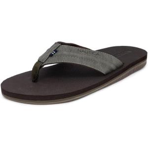 imageNautica Mens Flip Flop Beach Sandal Boat Slide Water SlippersStreak Olive