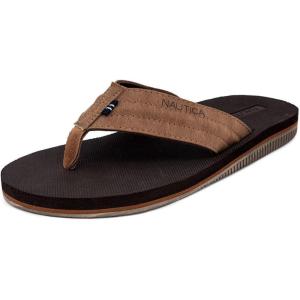 imageNautica Mens Flip Flop Beach Sandal Boat Slide Water SlippersStreak Tan