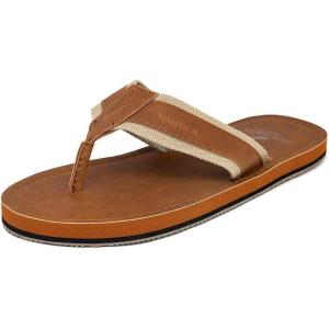 imageNautica Mens Flip Flop Beach Sandal Boat Slide Water SlippersTanKhaki
