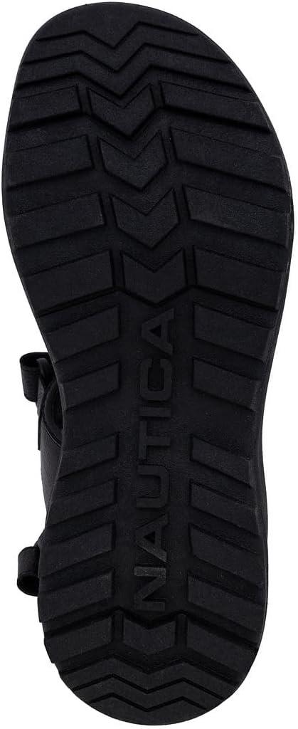 imageNautica Mens Athletic Sport Sandals  Adjustable Strap Comfortable OpenToe Hiking ampamp Walking Sandals with Cushioned SoleBlack