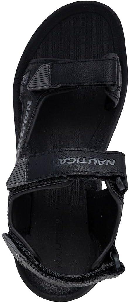 imageNautica Mens Athletic Sport Sandals  Adjustable Strap Comfortable OpenToe Hiking ampamp Walking Sandals with Cushioned SoleBlack
