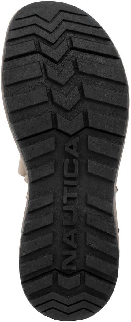 imageNautica Mens Athletic Sport Sandals  Adjustable Strap Comfortable OpenToe Hiking ampamp Walking Sandals with Cushioned SoleBrown Black