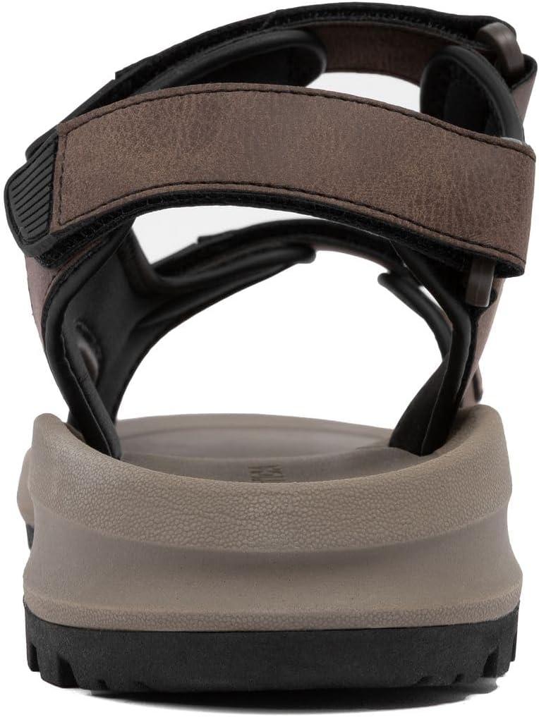imageNautica Mens Athletic Sport Sandals  Adjustable Strap Comfortable OpenToe Hiking ampamp Walking Sandals with Cushioned SoleBrown Black