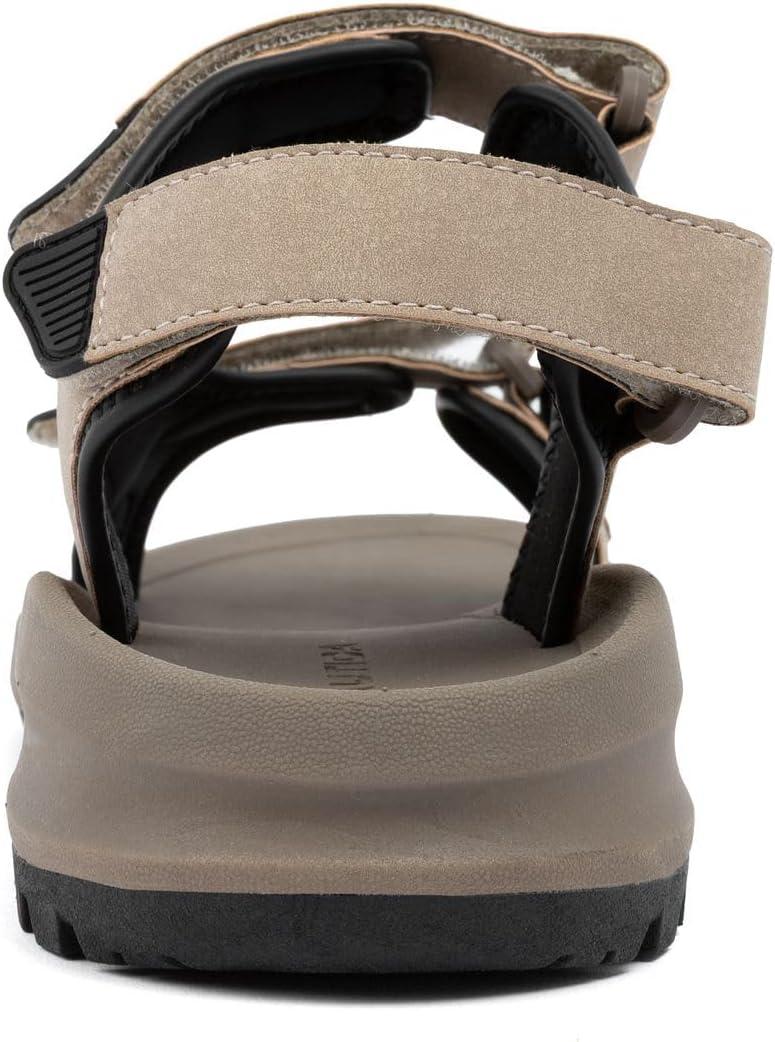 imageNautica Mens Athletic Sport Sandals  Adjustable Strap Comfortable OpenToe Hiking ampamp Walking Sandals with Cushioned SoleTaupe Black