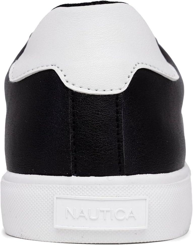 imageNautica Mens Classic LaceUp Low Top Fashion Sneaker Loafer  Stylish and Comfortable Casual ShoeBlack  White Green