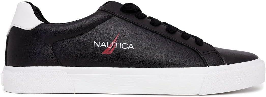 imageNautica Mens Classic LaceUp Low Top Fashion Sneaker Loafer  Stylish and Comfortable Casual ShoeBlack