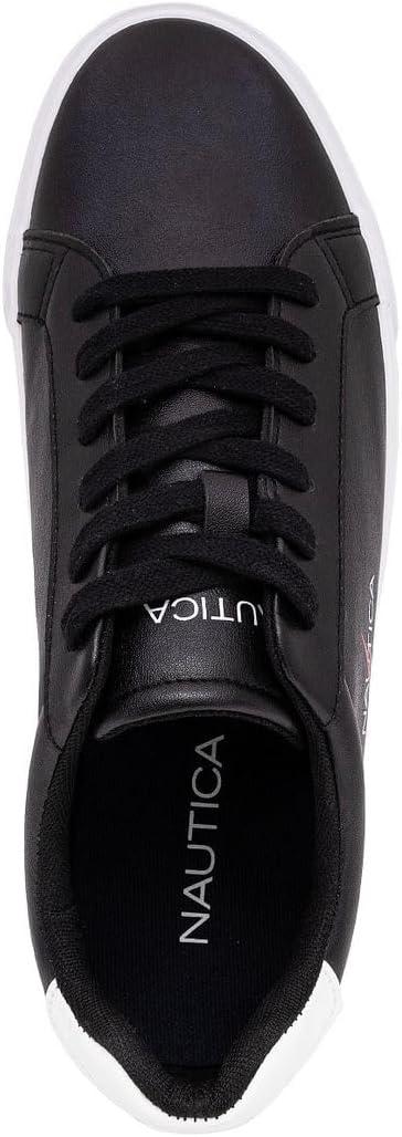 imageNautica Mens Classic LaceUp Low Top Fashion Sneaker Loafer  Stylish and Comfortable Casual ShoeBlack