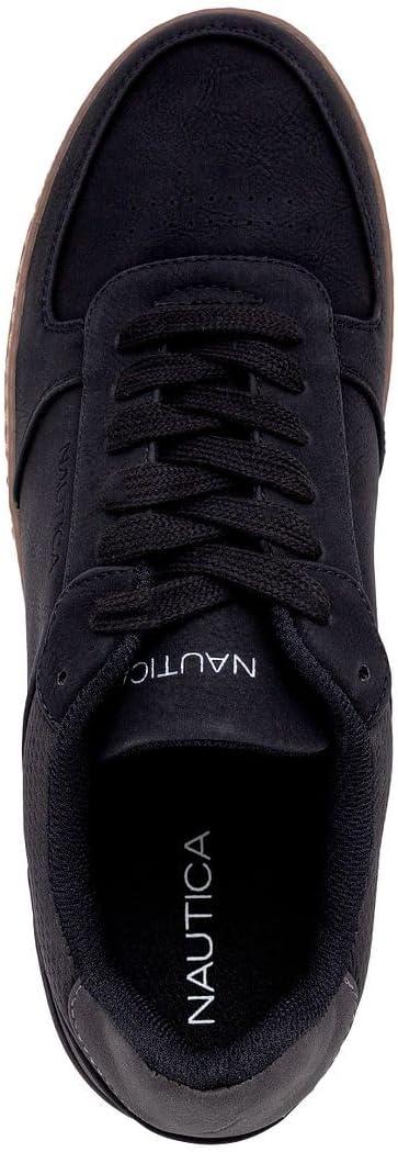 imageNautica Mens Classic LaceUp Low Top Fashion Sneaker Loafer  Stylish and Comfortable Casual ShoeBlacksavar