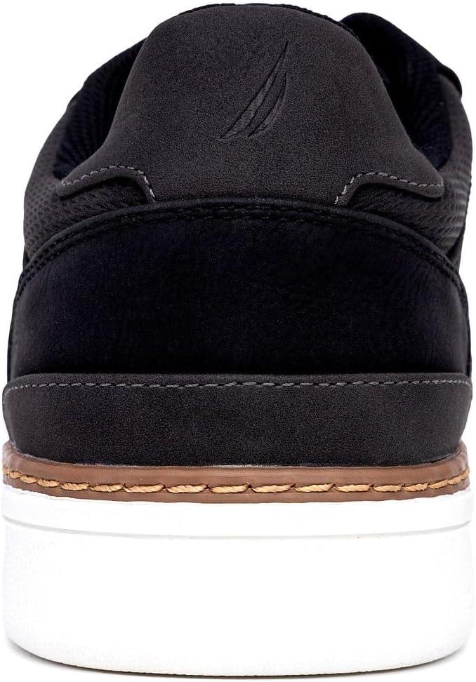 imageNautica Mens Classic LaceUp Low Top Fashion Sneaker Loafer  Stylish and Comfortable Casual ShoeBlacksavar