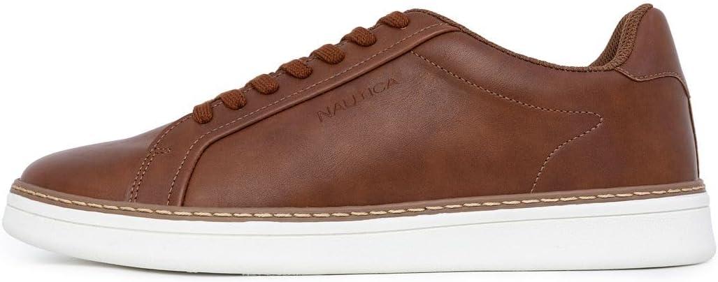 imageNautica Mens Classic LaceUp Low Top Fashion Sneaker Loafer  Stylish and Comfortable Casual ShoeCognacjalad