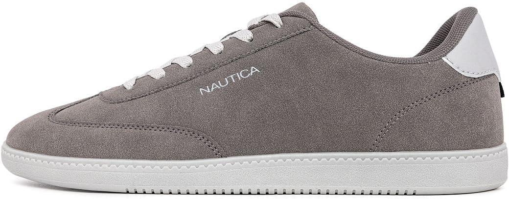 imageNautica Mens Classic LaceUp Low Top Fashion Sneaker Loafer  Stylish and Comfortable Casual ShoeGreyiod
