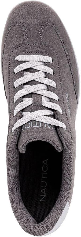 imageNautica Mens Classic LaceUp Low Top Fashion Sneaker Loafer  Stylish and Comfortable Casual ShoeGreyiod