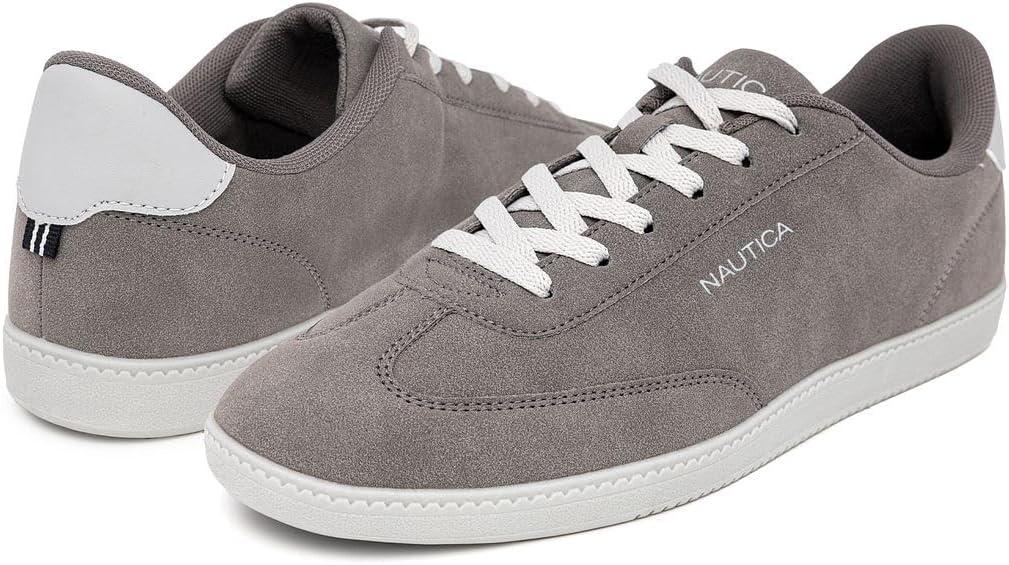 imageNautica Mens Classic LaceUp Low Top Fashion Sneaker Loafer  Stylish and Comfortable Casual ShoeGreyiod