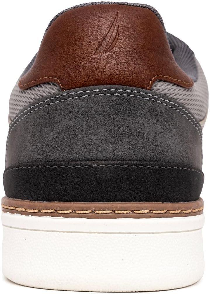 imageNautica Mens Classic LaceUp Low Top Fashion Sneaker Loafer  Stylish and Comfortable Casual ShoeGreysavar