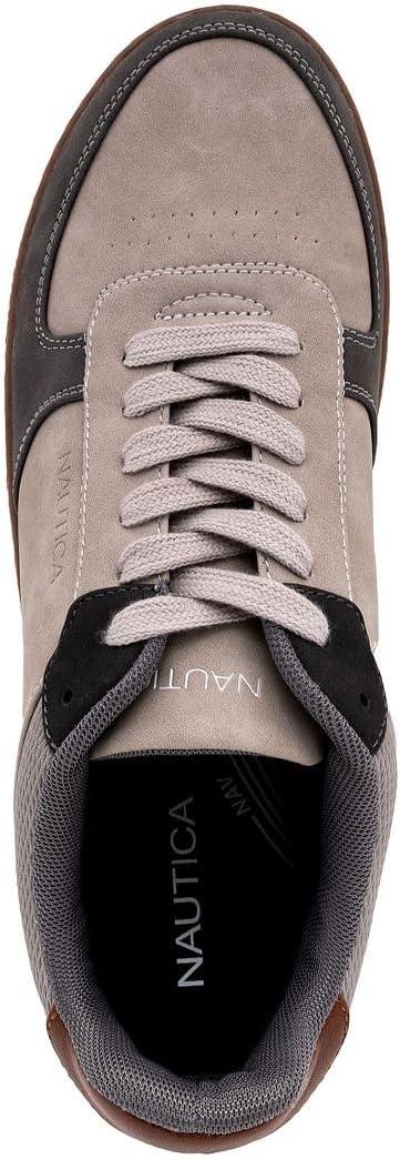 imageNautica Mens Classic LaceUp Low Top Fashion Sneaker Loafer  Stylish and Comfortable Casual ShoeGreysavar