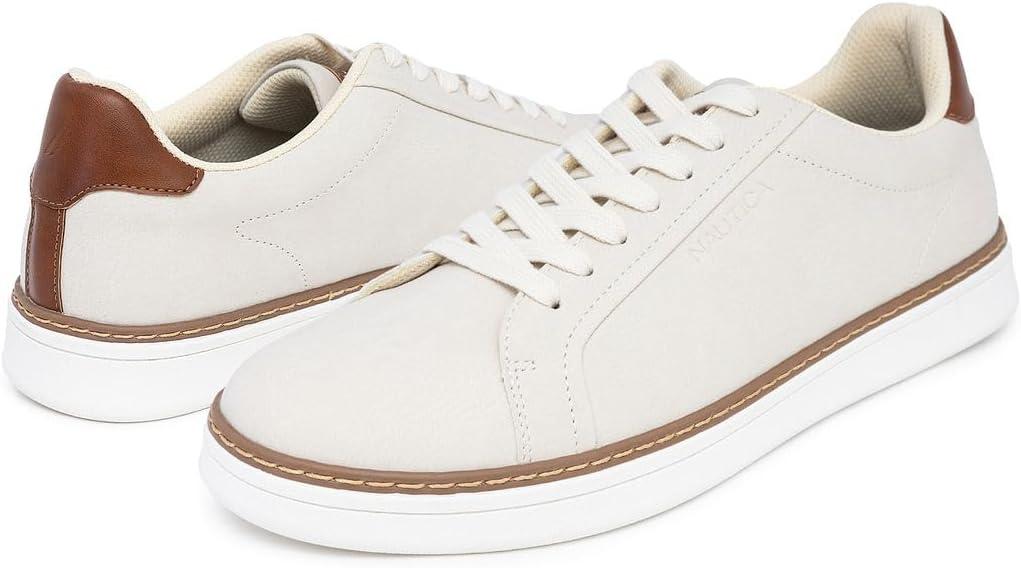 imageNautica Mens Classic LaceUp Low Top Fashion Sneaker Loafer  Stylish and Comfortable Casual ShoeLight Taupejalad