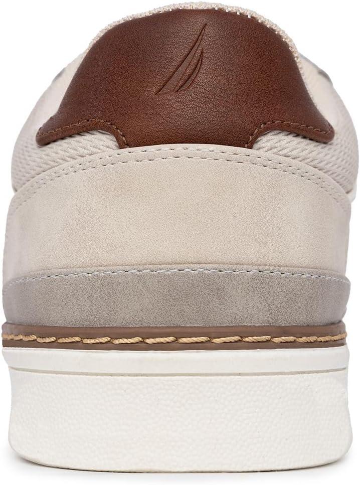 imageNautica Mens Classic LaceUp Low Top Fashion Sneaker Loafer  Stylish and Comfortable Casual ShoeLight Taupesavar