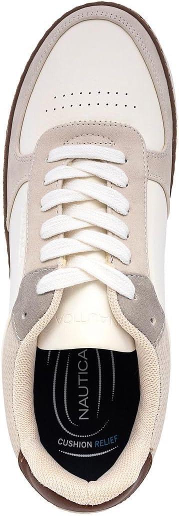 imageNautica Mens Classic LaceUp Low Top Fashion Sneaker Loafer  Stylish and Comfortable Casual ShoeLight Taupesavar