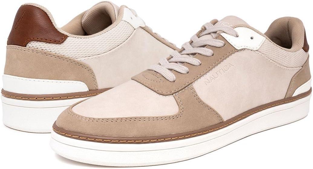 imageNautica Mens Classic LaceUp Low Top Fashion Sneaker Loafer  Stylish and Comfortable Casual ShoeSandsavar