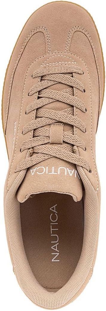imageNautica Mens Classic LaceUp Low Top Fashion Sneaker Loafer  Stylish and Comfortable Casual ShoeTaupeiod