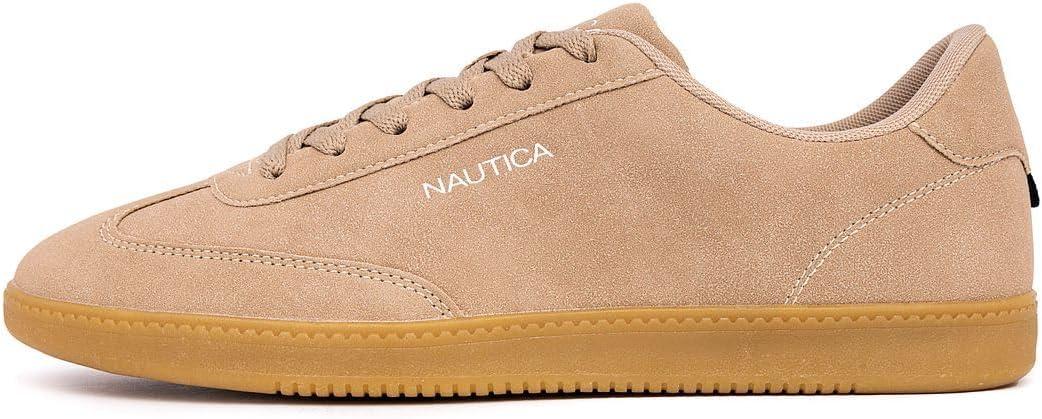 imageNautica Mens Classic LaceUp Low Top Fashion Sneaker Loafer  Stylish and Comfortable Casual ShoeTaupeiod