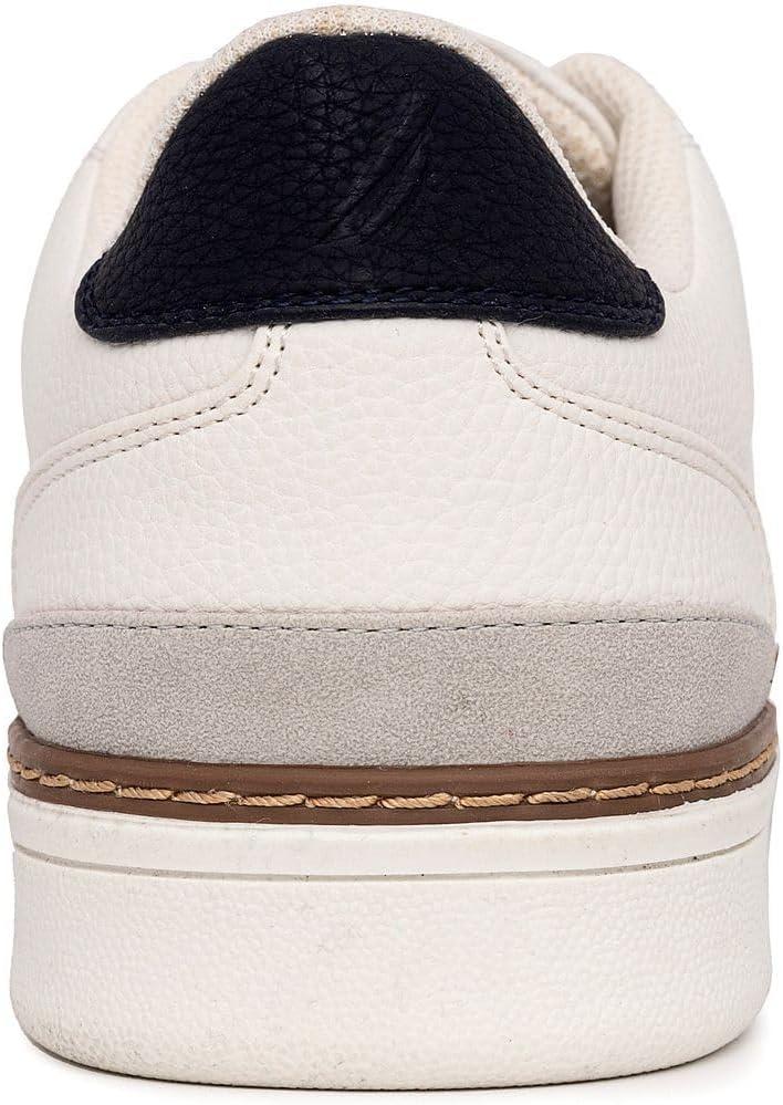imageNautica Mens Classic LaceUp Low Top Fashion Sneaker Loafer  Stylish and Comfortable Casual ShoeWhite Greyjaro
