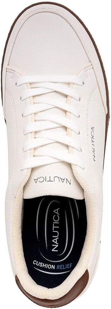 imageNautica Mens Classic LaceUp Low Top Fashion Sneaker Loafer  Stylish and Comfortable Casual ShoeWhitejaro