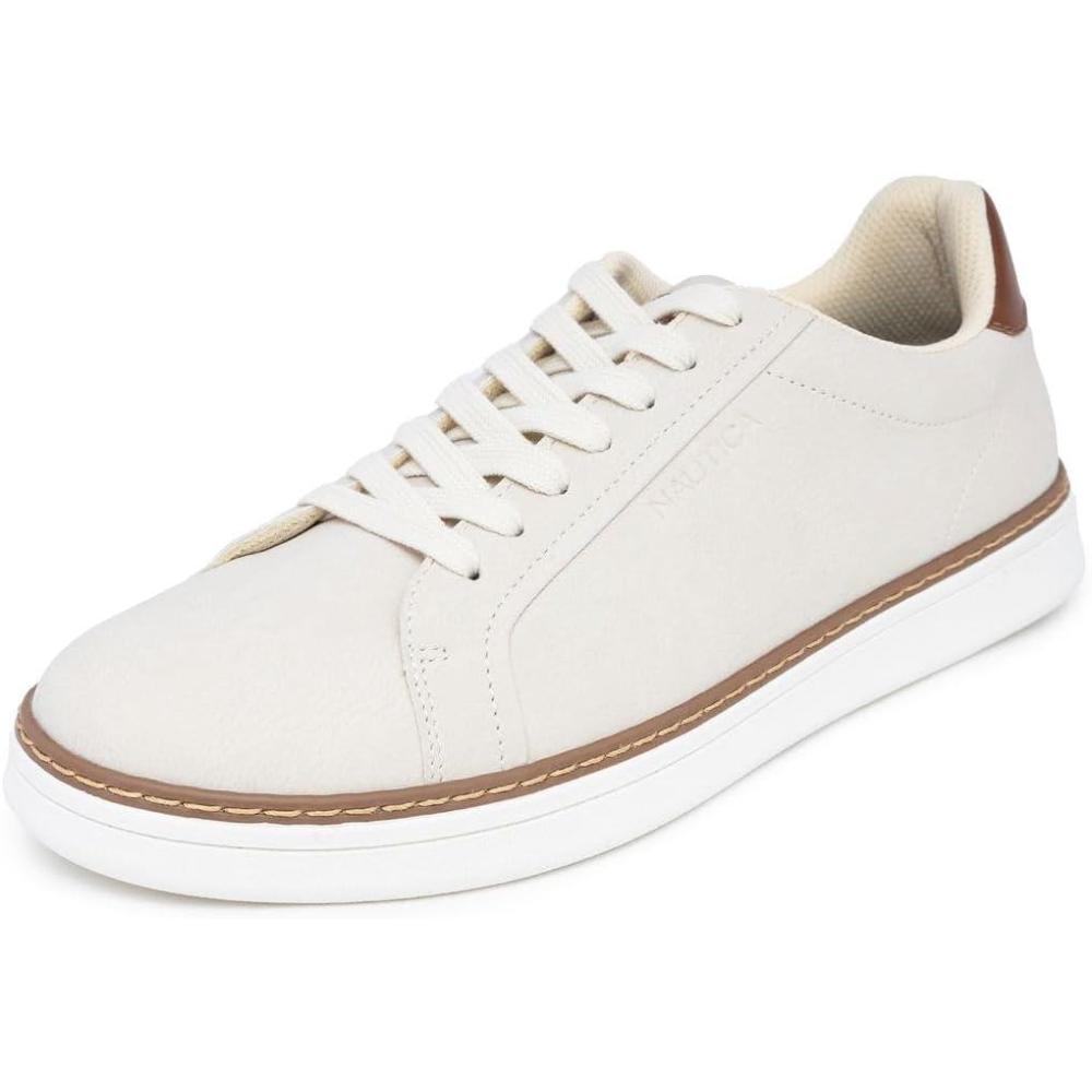 imageNautica Mens Classic LaceUp Low Top Fashion Sneaker Loafer  Stylish and Comfortable Casual ShoeLight Taupejalad