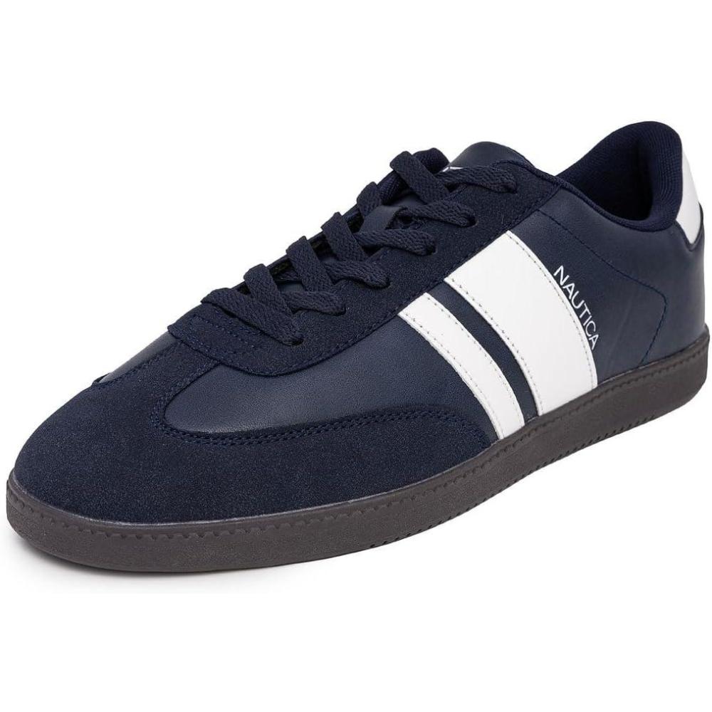 imageNautica Mens Classic LaceUp Low Top Fashion Sneaker Loafer  Stylish and Comfortable Casual ShoeNavy Ivoryscotti