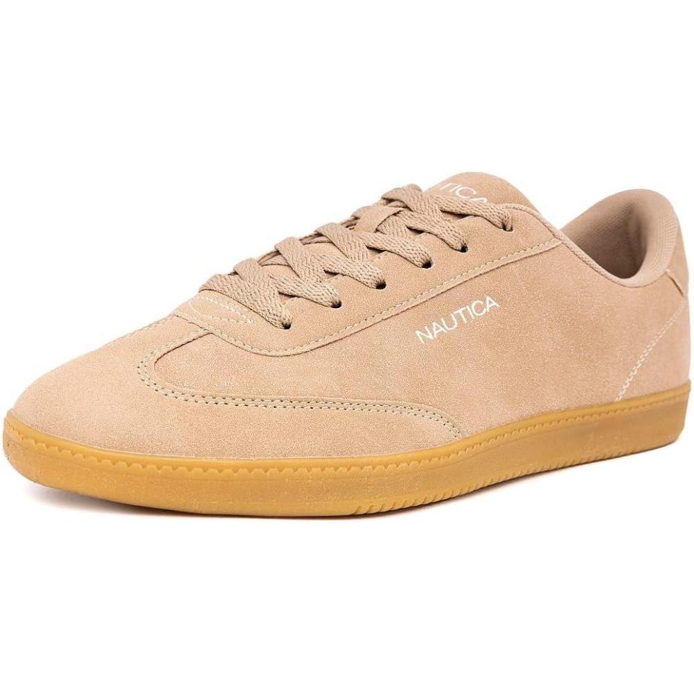 imageNautica Mens Classic LaceUp Low Top Fashion Sneaker Loafer  Stylish and Comfortable Casual ShoeTaupeiod