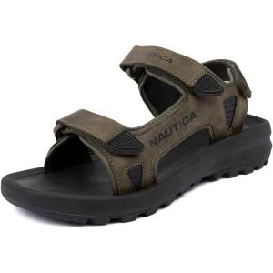 imageNautica Mens Athletic Sport Sandals  Adjustable Strap Comfortable OpenToe Hiking ampamp Walking Sandals with Cushioned SoleOlivechisholm