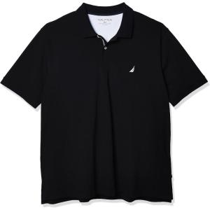 imageNautica Mens Big ampamp Tall Stretch Pique PoloTrue Black