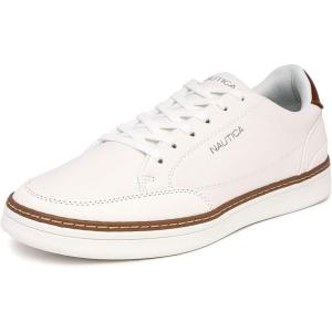 imageNautica Mens Classic LaceUp Low Top Fashion Sneaker Loafer  Stylish and Comfortable Casual ShoeWhitejaro