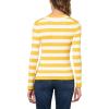 imageNautica Womens Long Sleeve Striped VNeck Ribbed SweaterGoldenrodIvory
