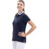 imageNautica Womens Short Sleeve Button Placket PoloNight Sky Multi