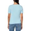 imageNautica Womens Short Sleeve Crew Neck Cable Solid SweaterPorcelain Blue