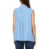 imageNautica Womens Sleeveless Pintuck Ruffle Neck Tile Print Striped ShirtPacificBright White