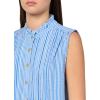 imageNautica Womens Sleeveless Pintuck Ruffle Neck Tile Print Striped ShirtPacificBright White