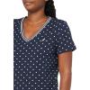 imageNautica Womens Solid VNeck Short Sleeve TShirtNight SkyWhite Bright