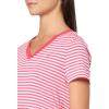 imageNautica Womens Solid VNeck Short Sleeve TShirtRosetteBright White
