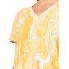imageNautica Womens Stripe VNeck Short Sleeve TShirtGoldenrodWhite