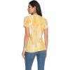 imageNautica Womens Stripe VNeck Short Sleeve TShirtGoldenrodWhite