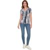 imageNautica Womens Stripe VNeck Short Sleeve TShirtNight SkyBright White