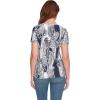 imageNautica Womens Stripe VNeck Short Sleeve TShirtNight SkyBright White