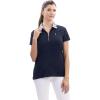 imageNautica Womens Short Sleeve Button Placket PoloNight Sky Multi