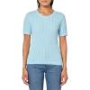 imageNautica Womens Short Sleeve Crew Neck Cable Solid SweaterPorcelain Blue