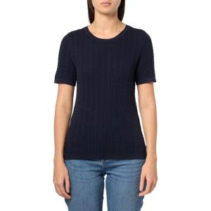 imageNautica Womens Short Sleeve Crew Neck Cable Solid SweaterNight Sky