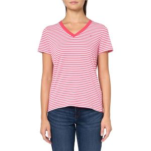 imageNautica Womens Solid VNeck Short Sleeve TShirtRosetteBright White