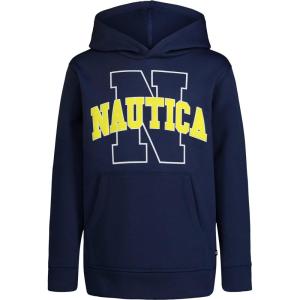 imageNautica Boys Long Sleeve Fleece Pullover Hoodie Comfortable Relaxed FitBlue